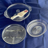 Glass Cake Stand, dish and bowl with cake server - thumbnail 1 of 10