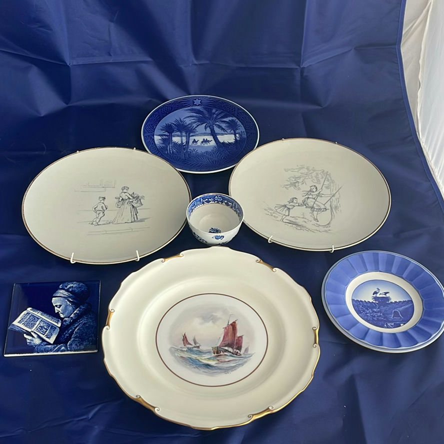 Vintage and Antique Plates, Delft Trivet and small Bowl - image 1 of 24