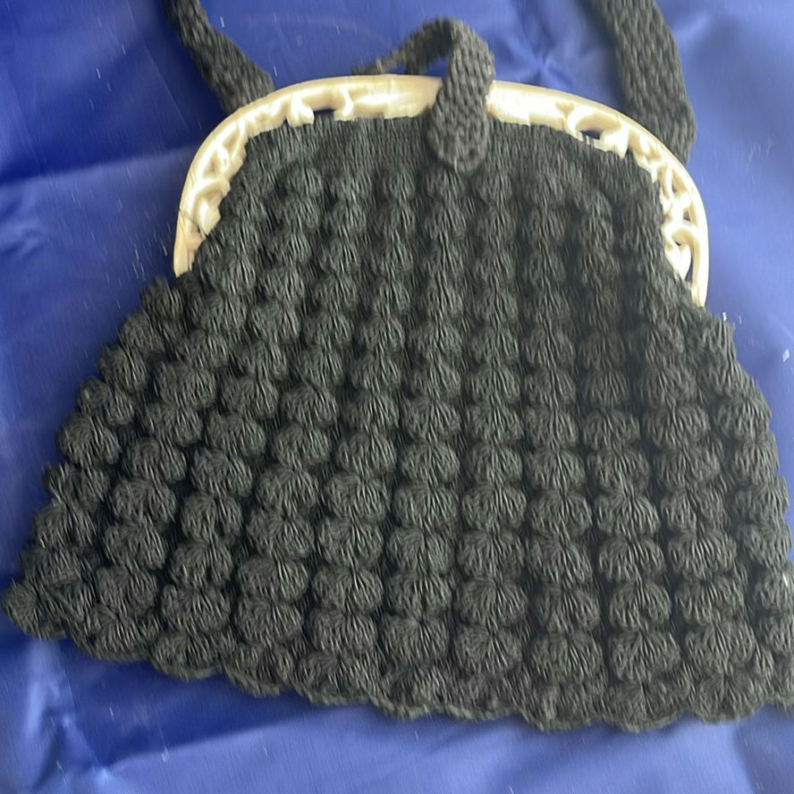 Vintage 1930's Crocheted Evening Bag, Handpainted Vases and More - image 11 of 15