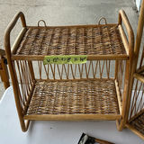 Vintage 3 Tiered and 2 Tiered Rattan and Wicker Wall Shelves - thumbnail 3 of 5
