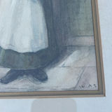 Original Local Floral Painting Signed Leeds And Older Print Of A Woman Signed W.A.S - thumbnail 4 of 12