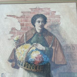 Original Local Floral Painting Signed Leeds And Older Print Of A Woman Signed W.A.S - thumbnail 5 of 12
