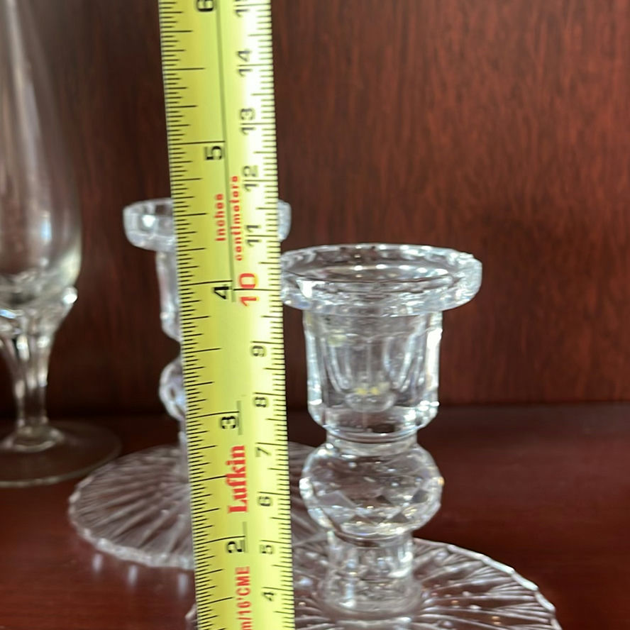 Heirloom Mantle Clock, Crystal Candleholders, Vase - image 6 of 12