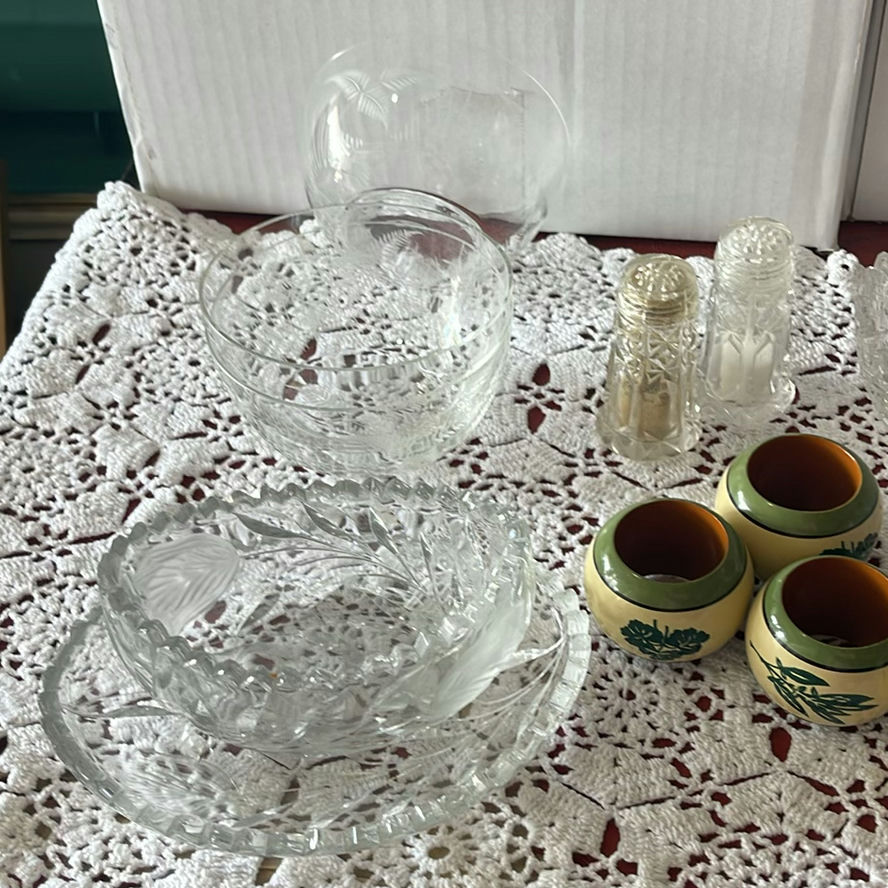 Crystal Servingware and Napkin Rings  - image 4 of 15