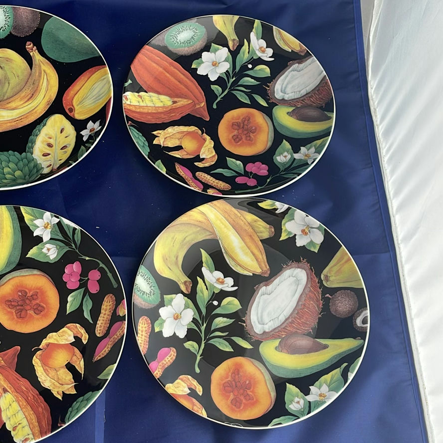 Pineapple Stand with Appetizer Forks, 6 Royal Vale Fruit Plates and Candles - image 6 of 10