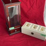 Wooden Jewelry Holder and Fabric Box - thumbnail 1 of 8