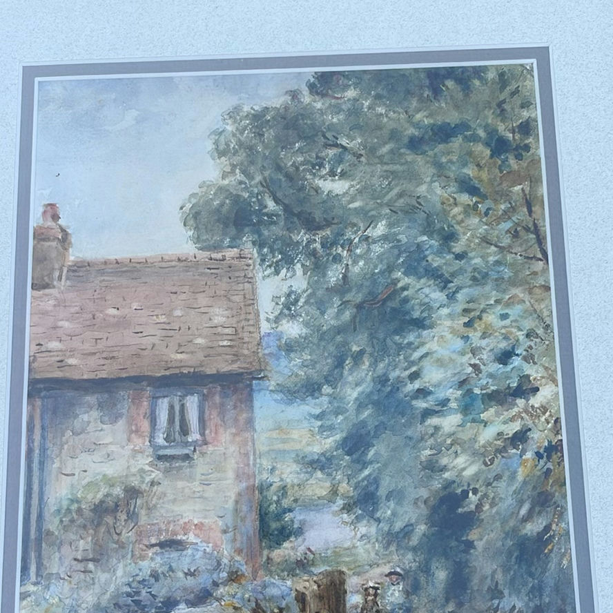 Henry James Sage – Companion Pair of Surrey Watercolors, Ferry Path, St Catherine’s, Guildford And Cats In A Boat by Louis Wain - image 5 of 20