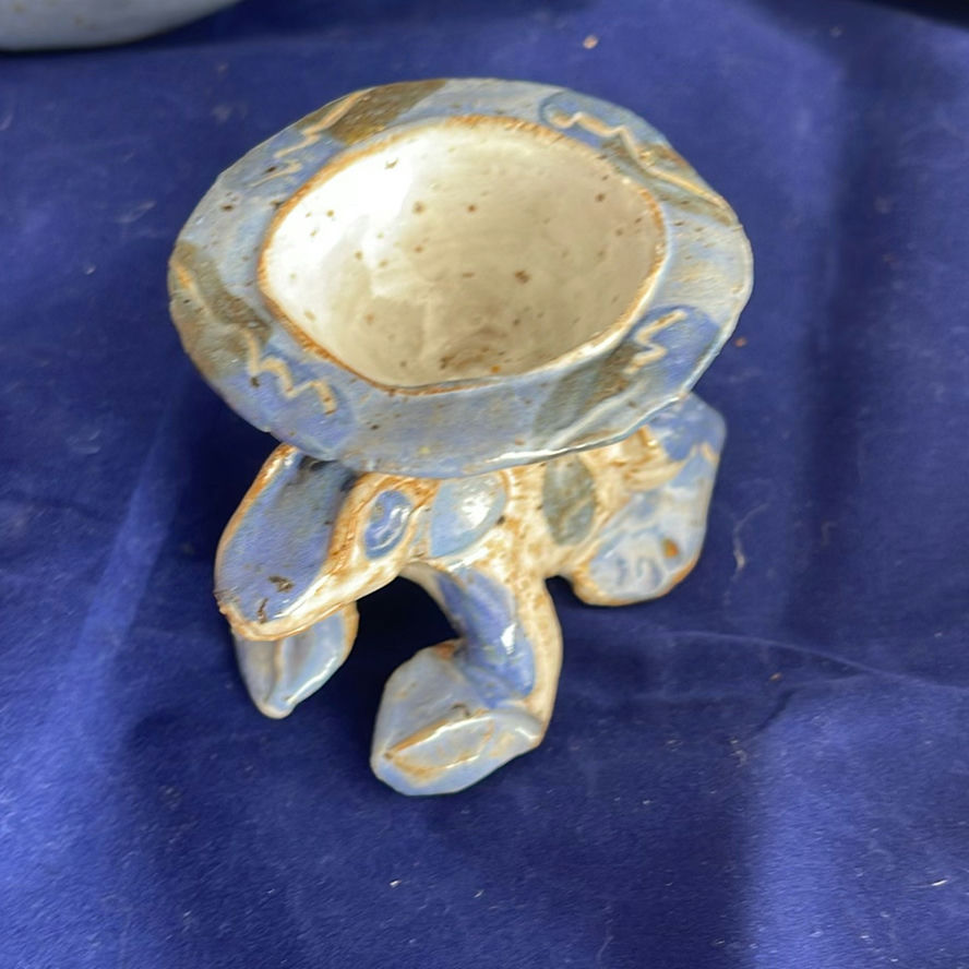Pottery including small Blue Teapot and Soup Bowls with Underplates - image 11 of 18