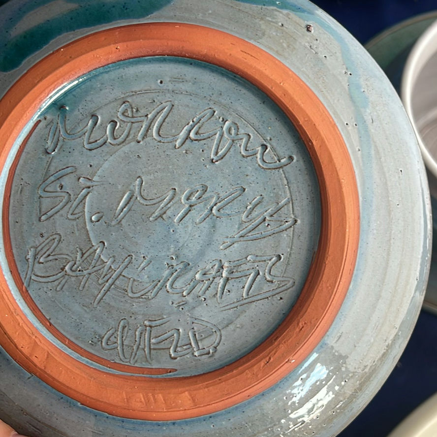 Pottery including small Blue Teapot and Soup Bowls with Underplates - image 9 of 18