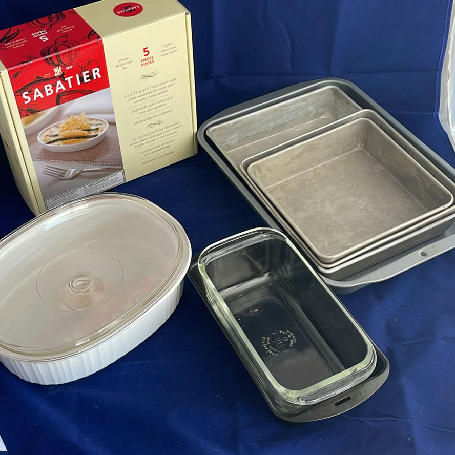 New Sabatier Creme Brulee Set, Corningware Casserole and Pans - image 1 of 8