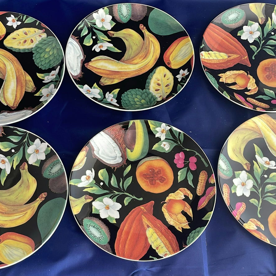 Pineapple Stand with Appetizer Forks, 6 Royal Vale Fruit Plates and Candles - image 7 of 10