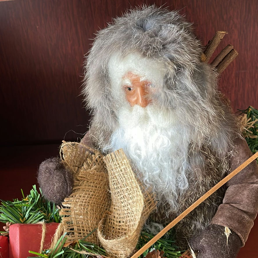 Handmade Santa in Canoe, Santa at Desk and on Wood - image 12 of 16