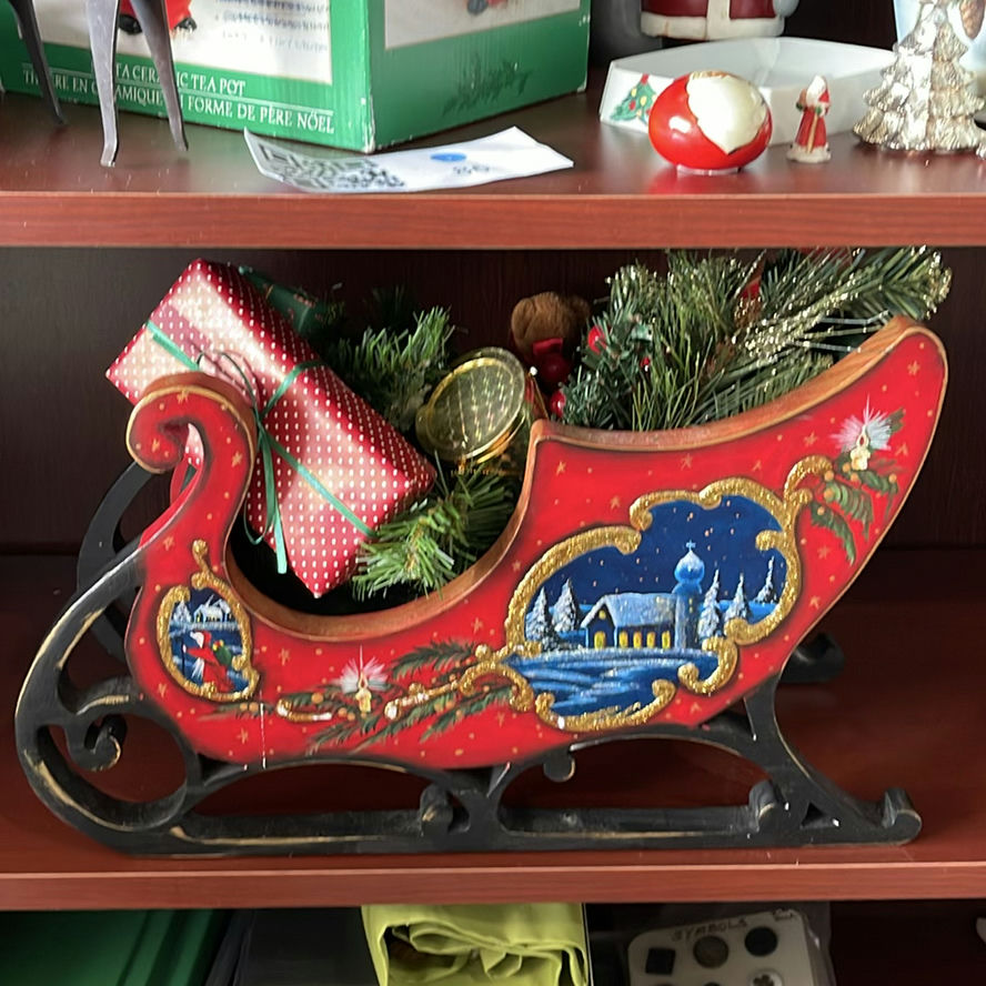 Waterford Christmas Ornaments And Handmade Sleigh - image 13 of 22
