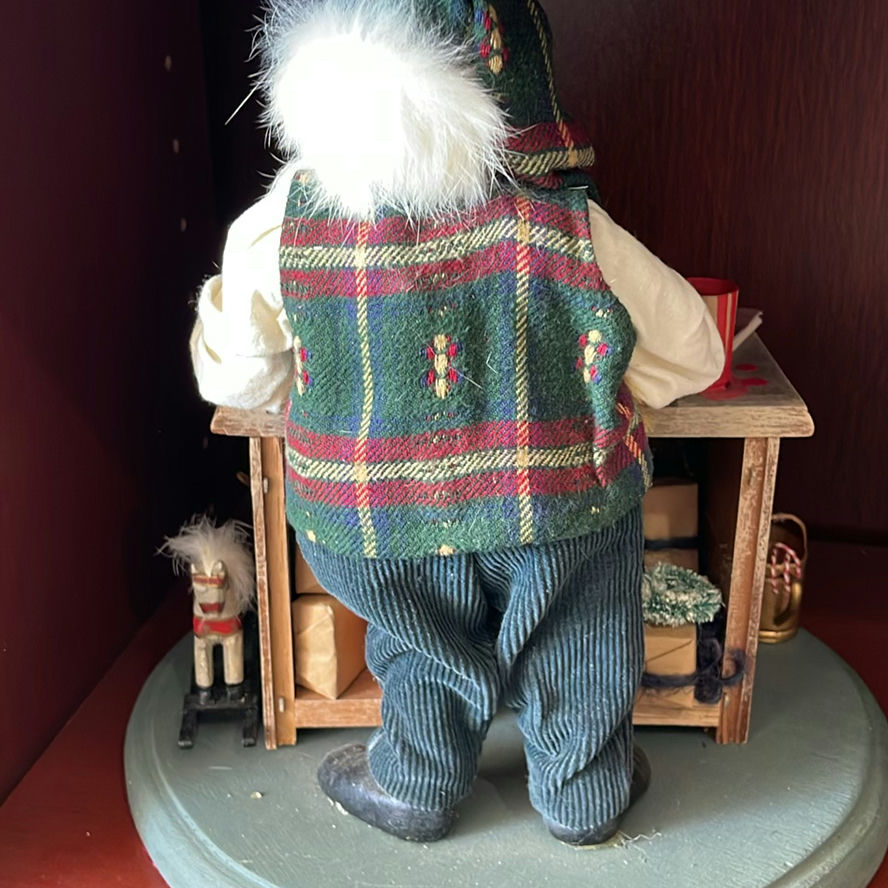 Handmade Santa in Canoe, Santa at Desk and on Wood - image 6 of 16