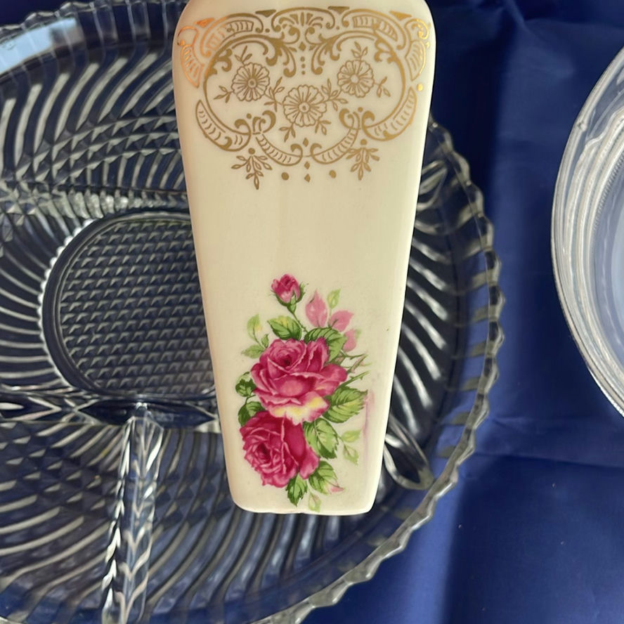 Glass Cake Stand, dish and bowl with cake server - image 6 of 10