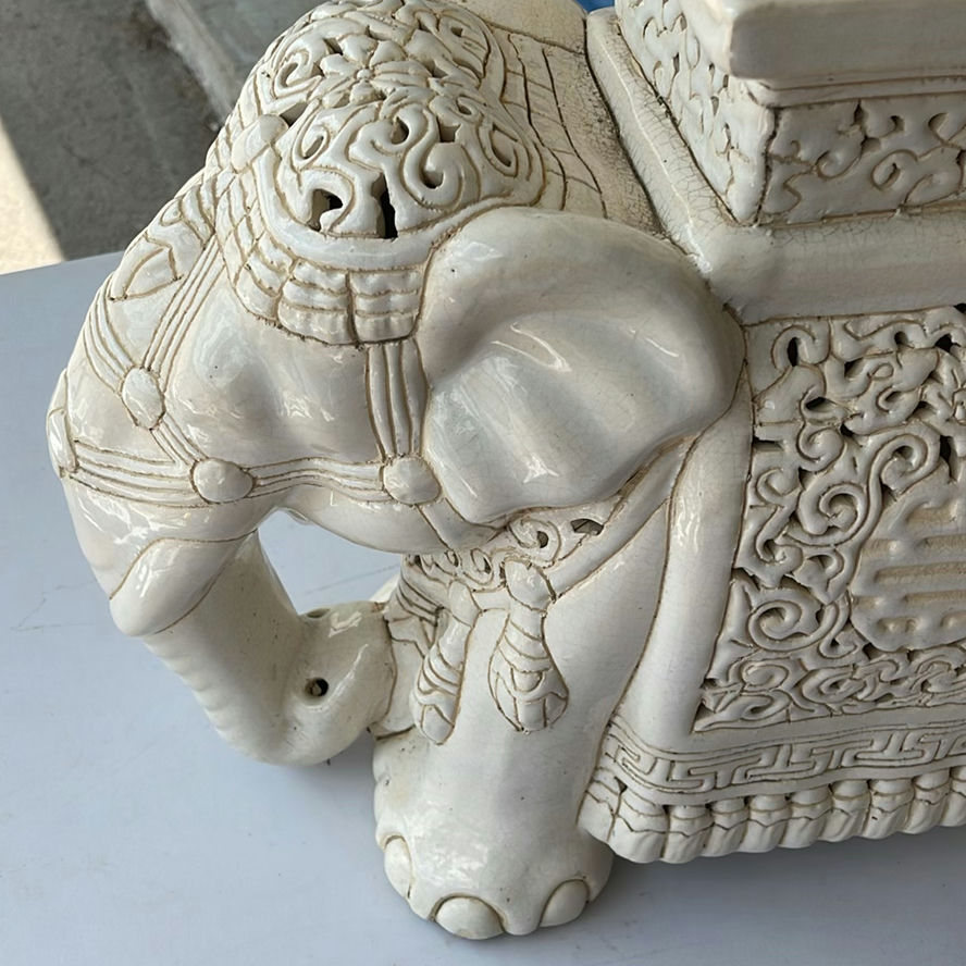 Vintage Large Elephant Plant Stand - image 3 of 11
