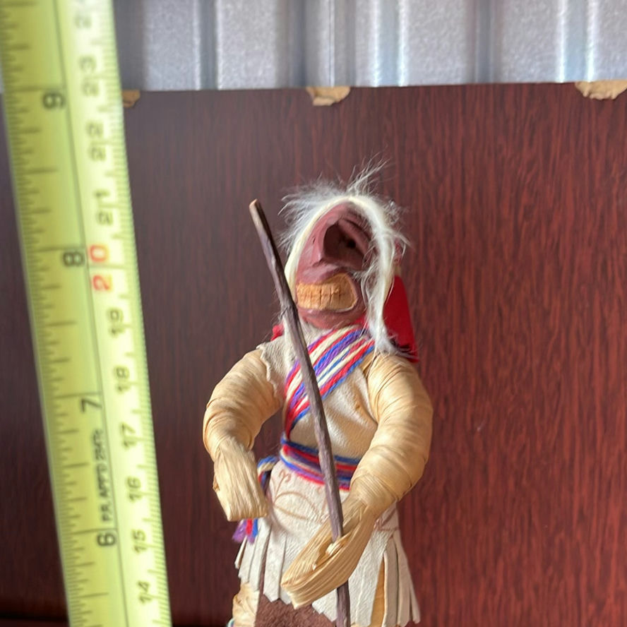 Iroquois Corn Husk Doll, Inuit Tea Cozy and Indigenous Tribal Figure - image 6 of 14