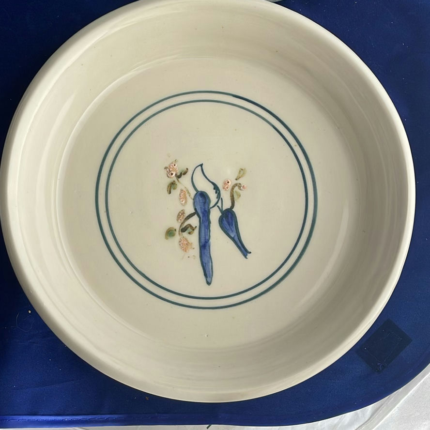 Pottery including small Blue Teapot and Soup Bowls with Underplates - image 3 of 18