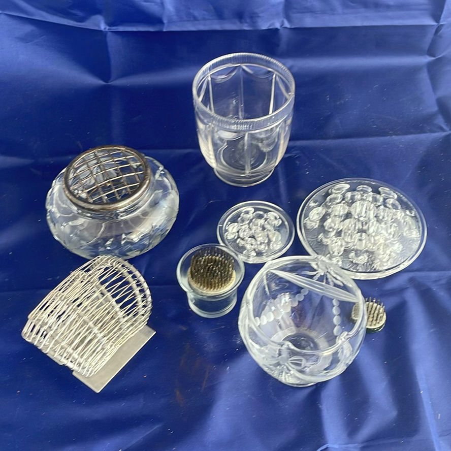 Floral Arrangement Frogs and Vintage Glass Bowls - image 1 of 13