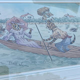 Henry James Sage – Companion Pair of Surrey Watercolors, Ferry Path, St Catherine’s, Guildford And Cats In A Boat by Louis Wain - thumbnail 11 of 20