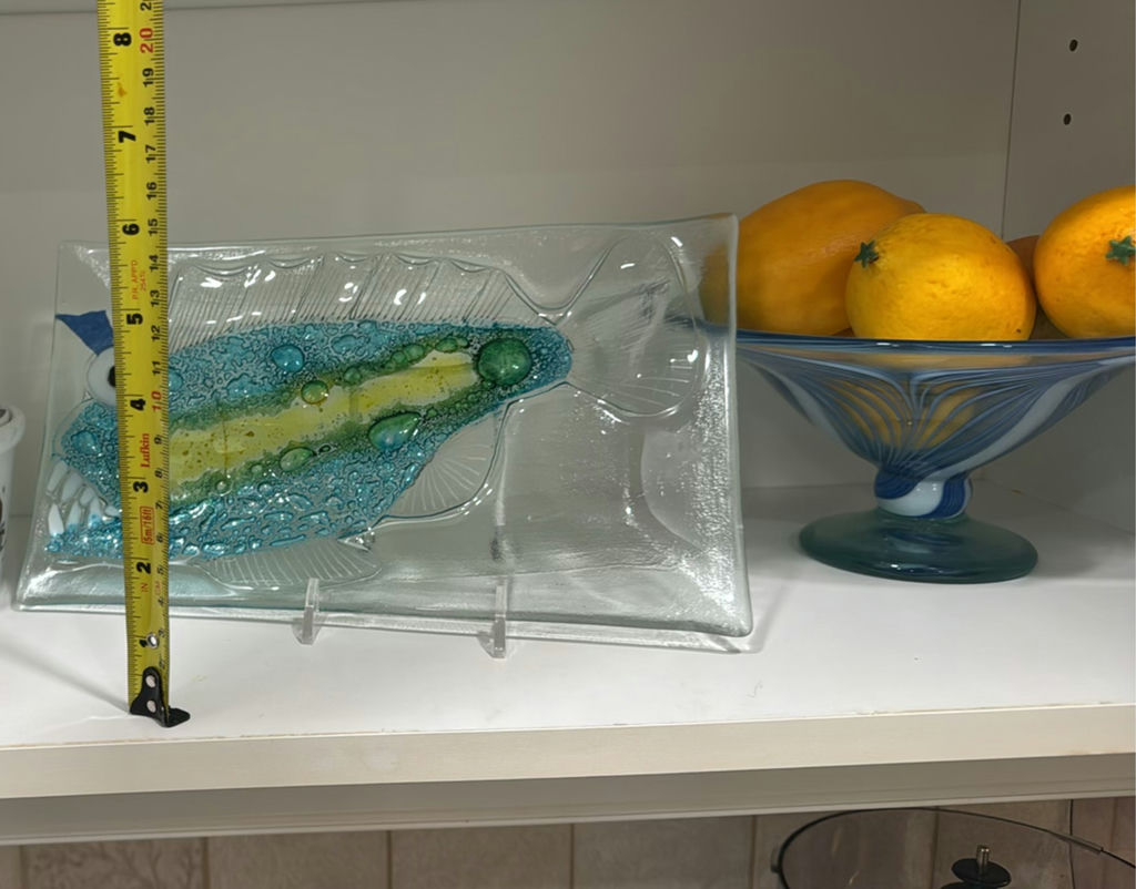 Glass Fish Dish and Glass Pedestal Dish with Lemons - image 2 of 7