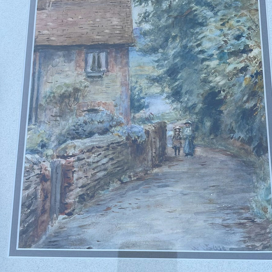 Henry James Sage – Companion Pair of Surrey Watercolors, Ferry Path, St Catherine’s, Guildford And Cats In A Boat by Louis Wain - image 4 of 20