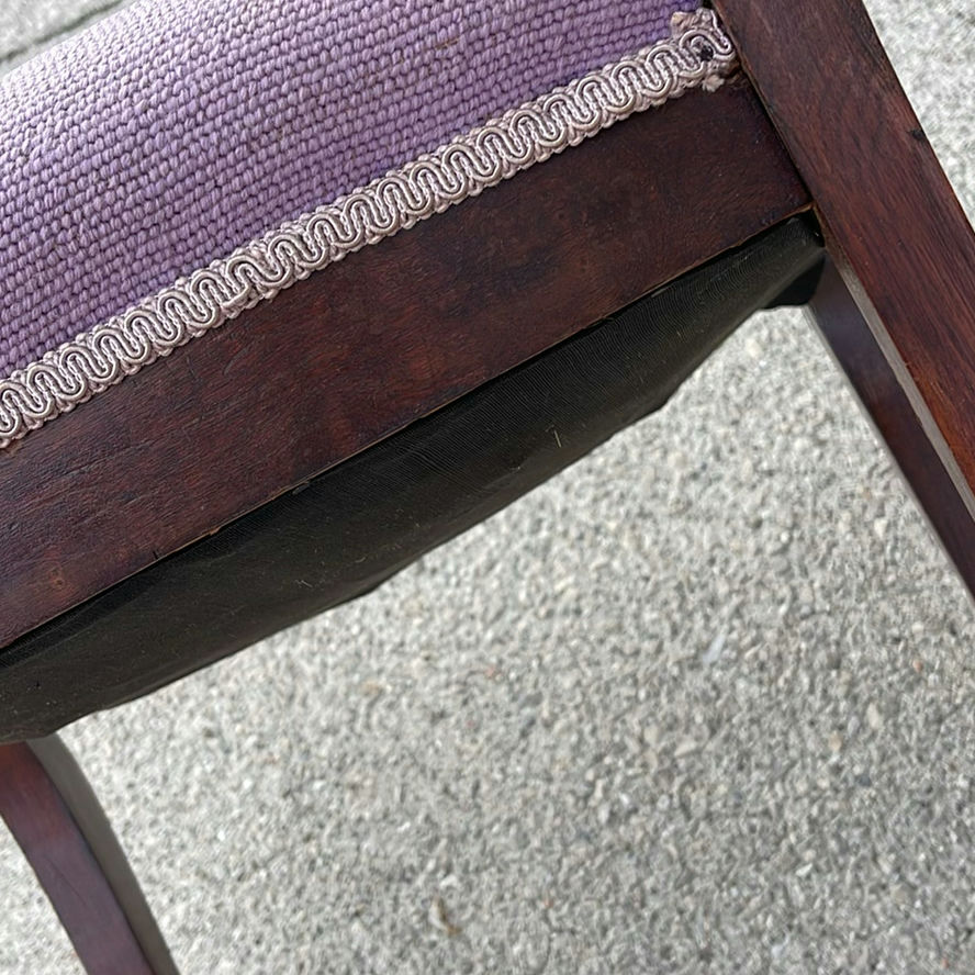 Vintage Wood Balloon Back Side Chair with Needlepoint Seat  - image 6 of 7