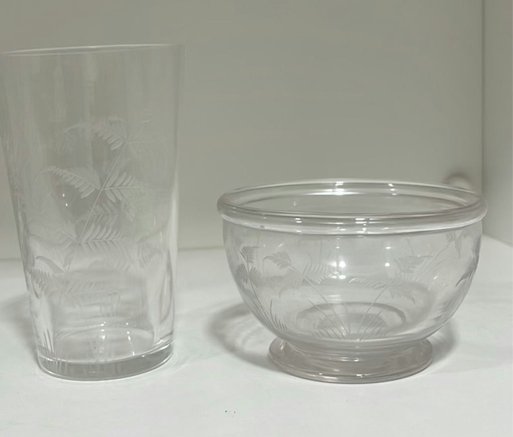 Vintage Etched Fern Patterned Glassware  - image 3 of 13