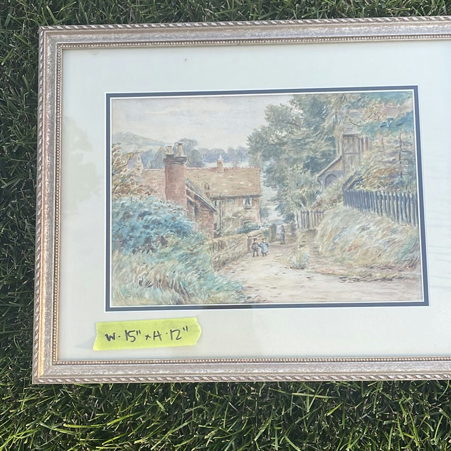 Henry James Sage – Companion Pair of Surrey Watercolors, Ferry Path, St Catherine’s, Guildford And Cats In A Boat by Louis Wain - image 14 of 20
