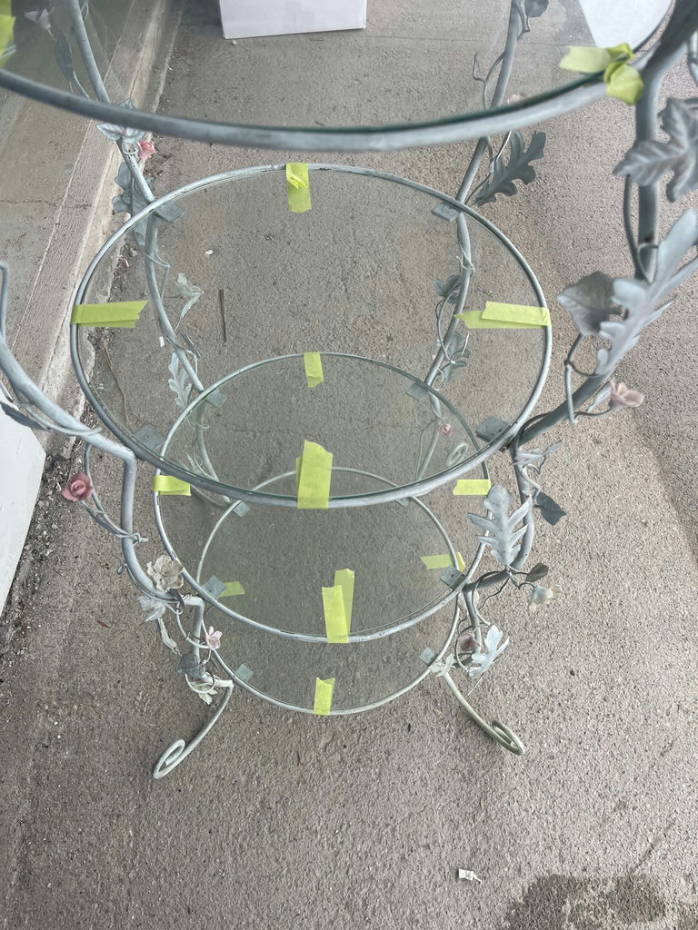 Multi Tiered Circular Glass And Metal Stand - image 4 of 9
