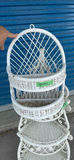 White Wicker Shelving Unit and Hanging Wicker Holder - thumbnail 6 of 8