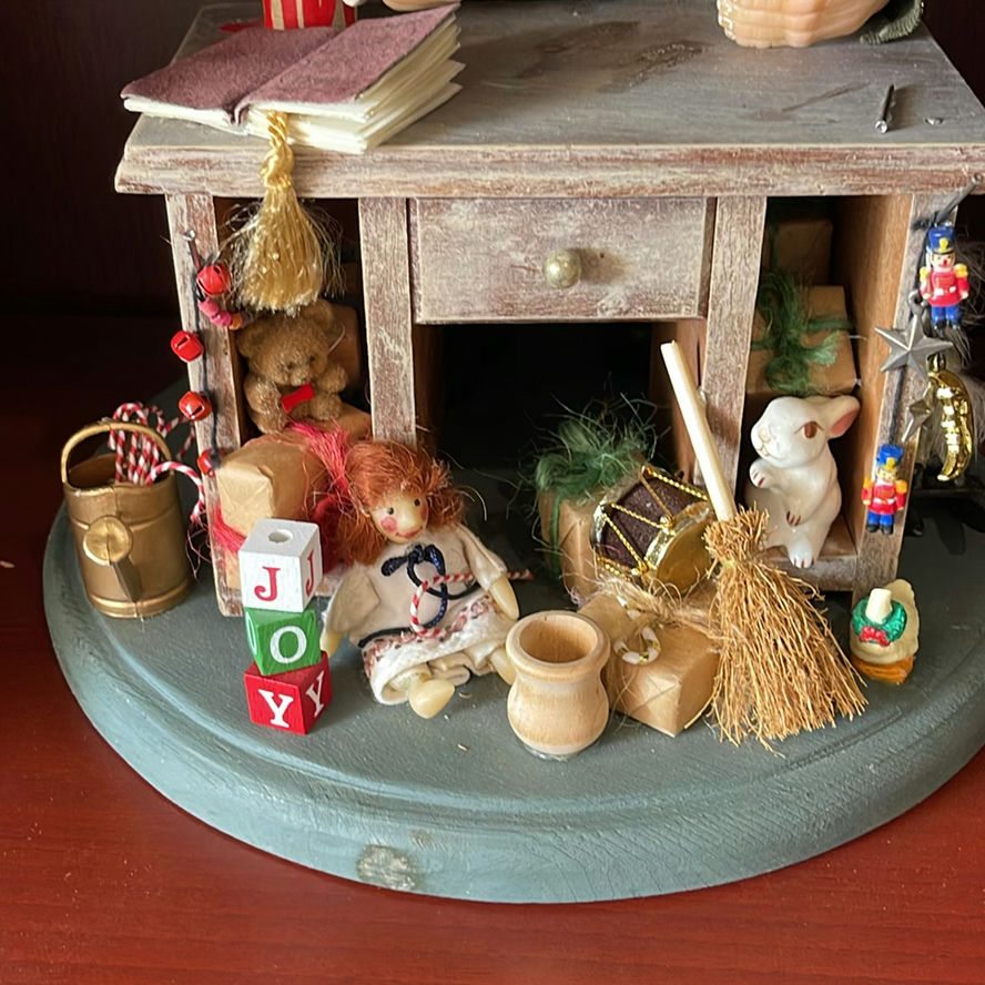 Handmade Santa in Canoe, Santa at Desk and on Wood - image 4 of 16
