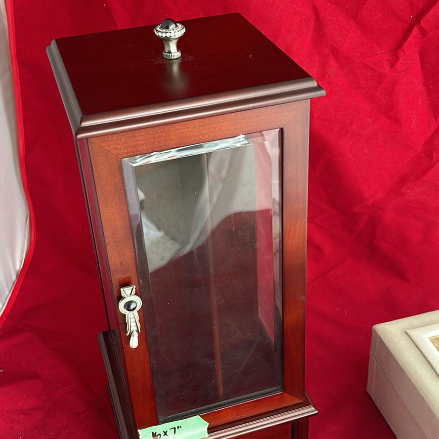 Wooden Jewelry Holder and Fabric Box - image 4 of 8