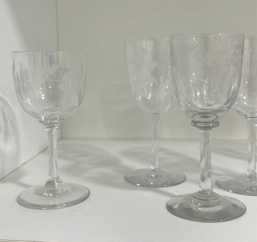 Vintage Etched Fern Patterned Glassware - image 9 of 13