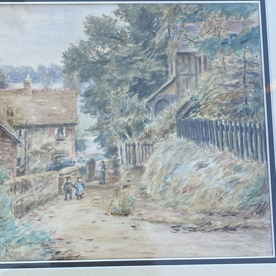 Henry James Sage – Companion Pair of Surrey Watercolors, Ferry Path, St Catherine’s, Guildford And Cats In A Boat by Louis Wain - image 17 of 20