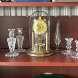 Heirloom Mantle Clock, Crystal Candleholders, Vase - thumbnail 1 of 12