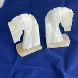 Vintage Onyx Marble Horse Head Bookends - thumbnail 2 of 6