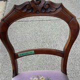 Vintage Wood Balloon Back Side Chair with Needlepoint Seat  - thumbnail 3 of 7