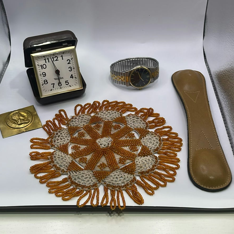 Vintage Beaded Art, Westclox Portable Alarm Clock, Citizen Men's Watch and more - image 1 of 10