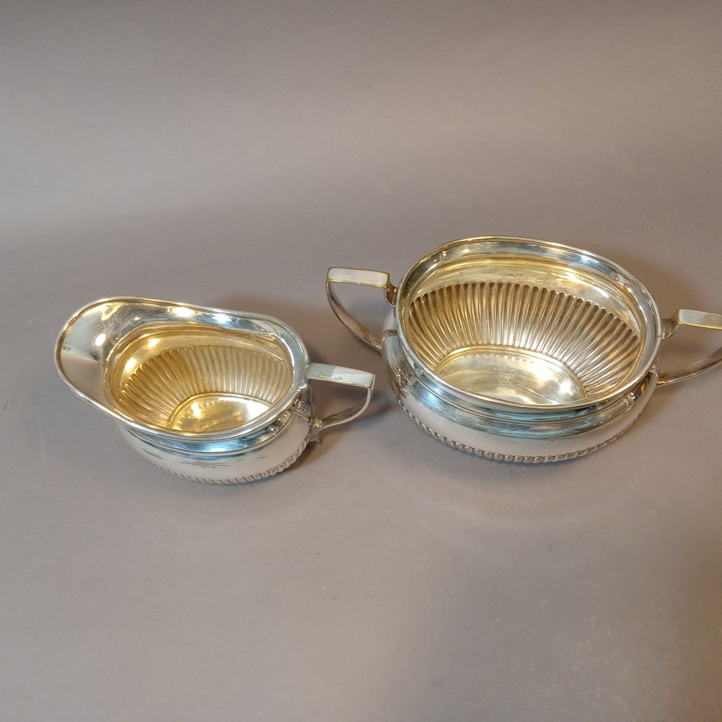 Silver Plate Tea Set w/Sterling Strainer - image 13 of 21