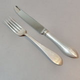 Sterling Dominick & Haff Flatware - Set/12 Dinner Forks + Reed & Barton Knives - thumbnail 1 of 7