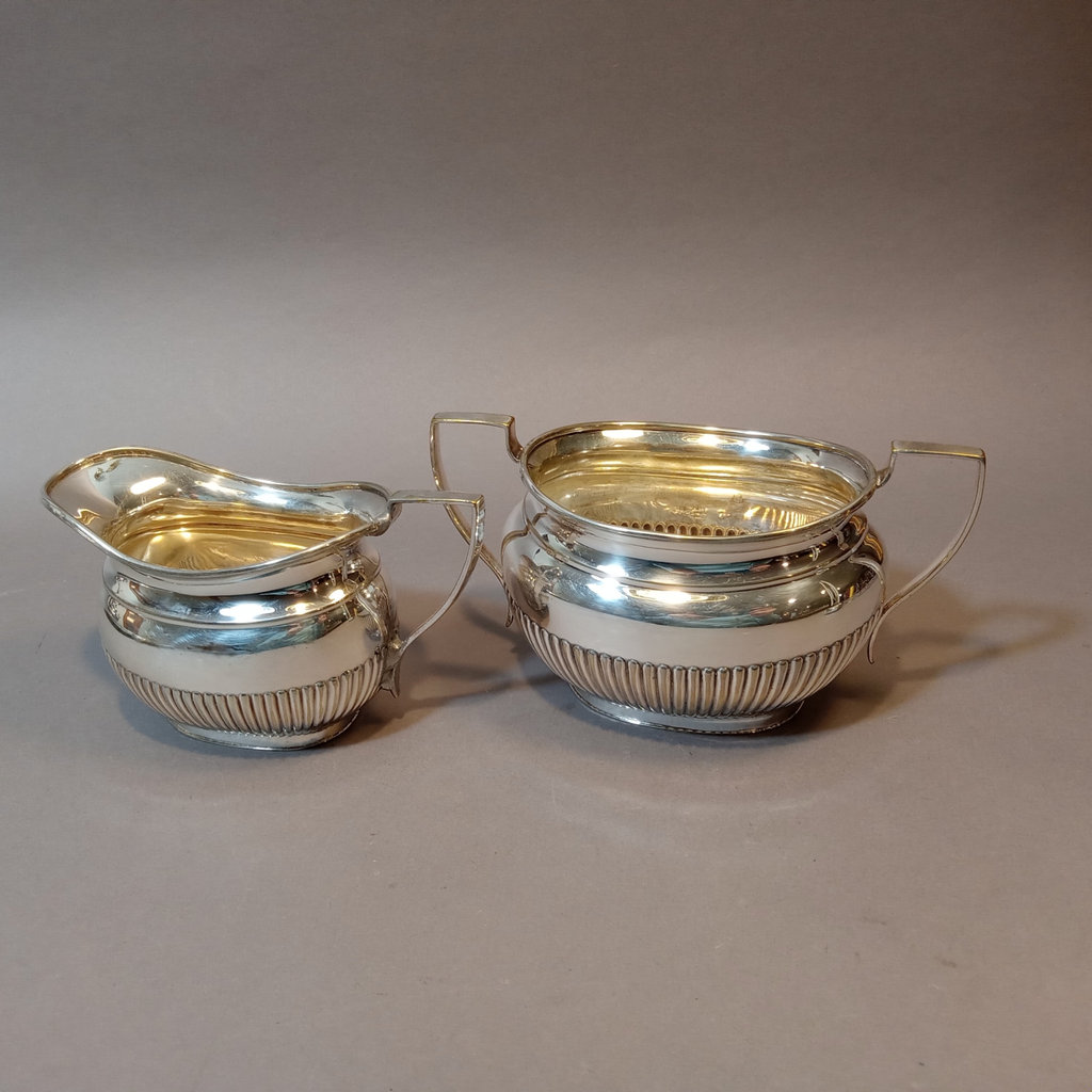 Silver Plate Tea Set w/Sterling Strainer - image 12 of 21