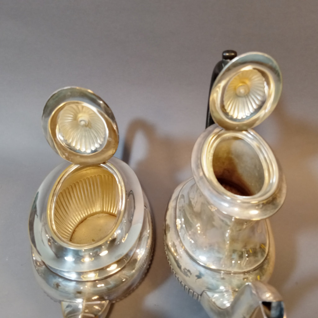 Silver Plate Tea Set w/Sterling Strainer - image 7 of 21