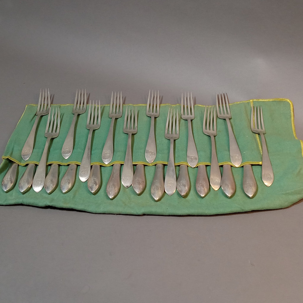 Sterling Dominick & Haff Flatware - Set/12 Luncheon Forks + Reed & Barton Knives - image 2 of 9