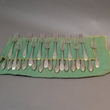 Sterling Dominick & Haff Flatware - Set/12 Luncheon Forks + Reed & Barton Knives - thumbnail 2 of 9