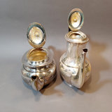 Silver Plate Tea Set w/Sterling Strainer - thumbnail 6 of 21