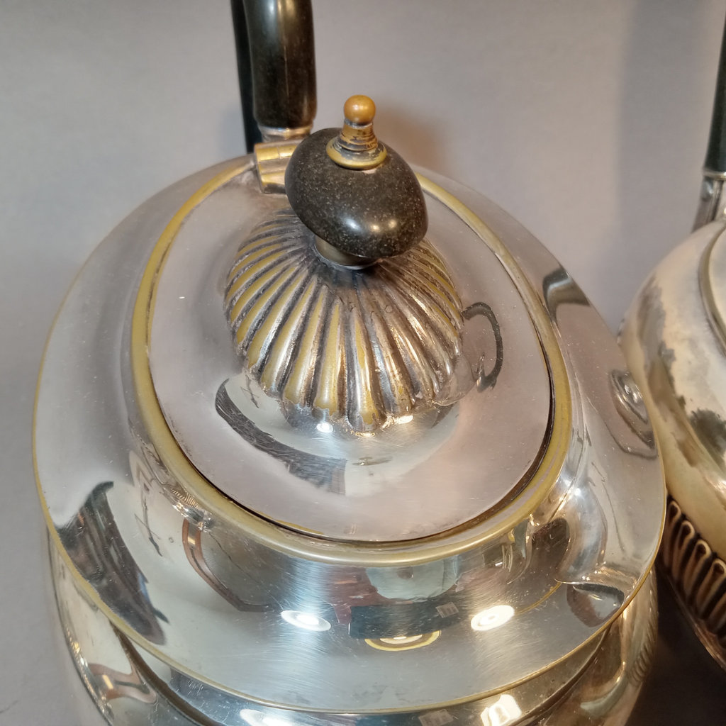 Silver Plate Tea Set w/Sterling Strainer - image 8 of 21