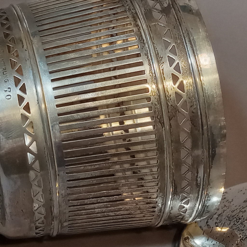 Antique Sterling & Blue Glass Jam Jar - image 5 of 11
