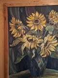 Framed Sunflower Oil Painting In Gorgeous Live Edge Frame - thumbnail 3 of 5