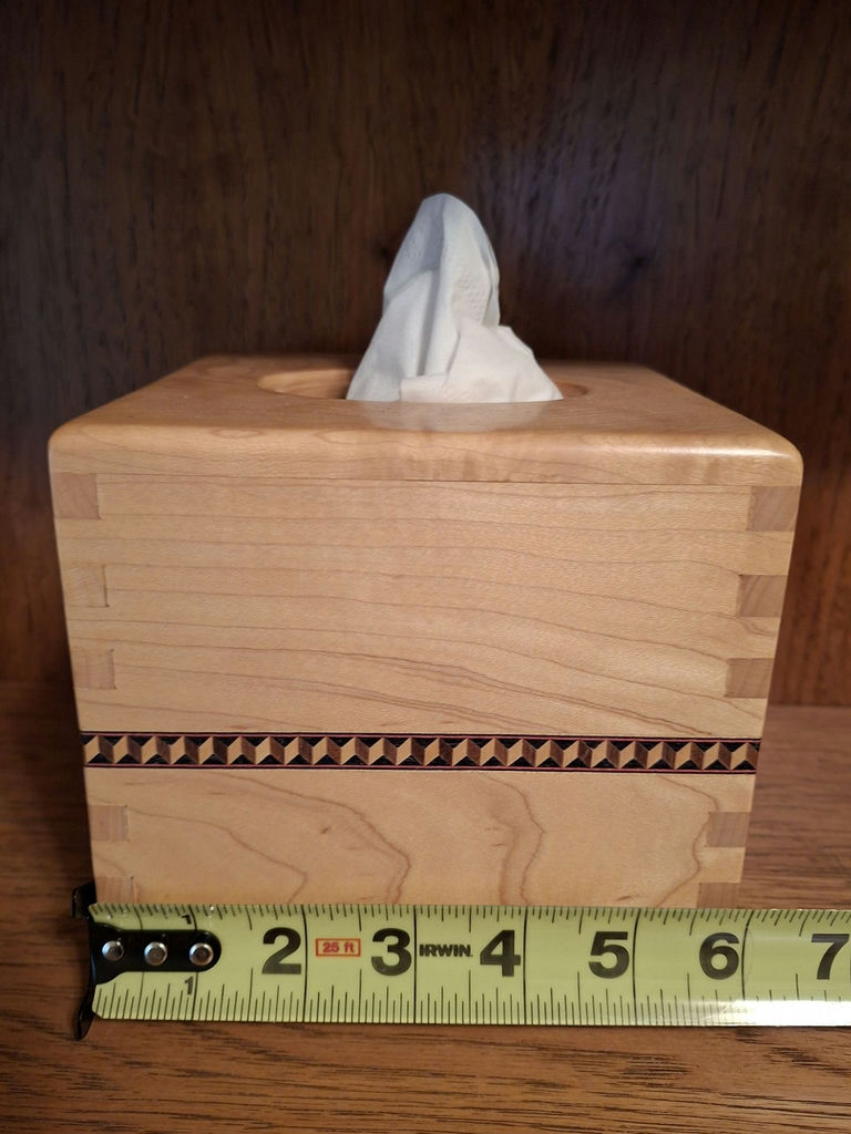 Wooden Tissue Box Cover, Handmade Carved! Exquisitely Done - image 1 of 7